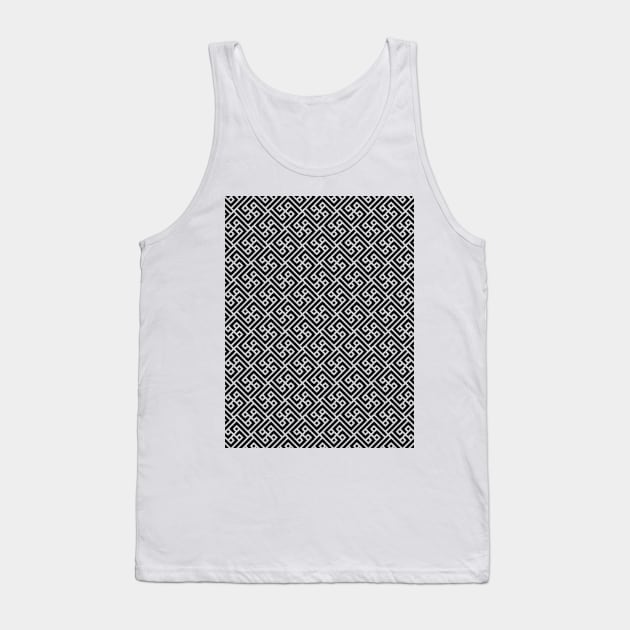 Sacred Geometry Sayagata Pattern Tank Top by terrordro.me